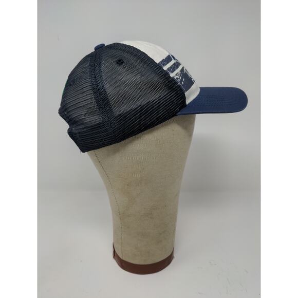 Notre Dame Fighting Irish Embroidered Shamrock Meshback Snapback Hat Blue White - Picture 5 of 10